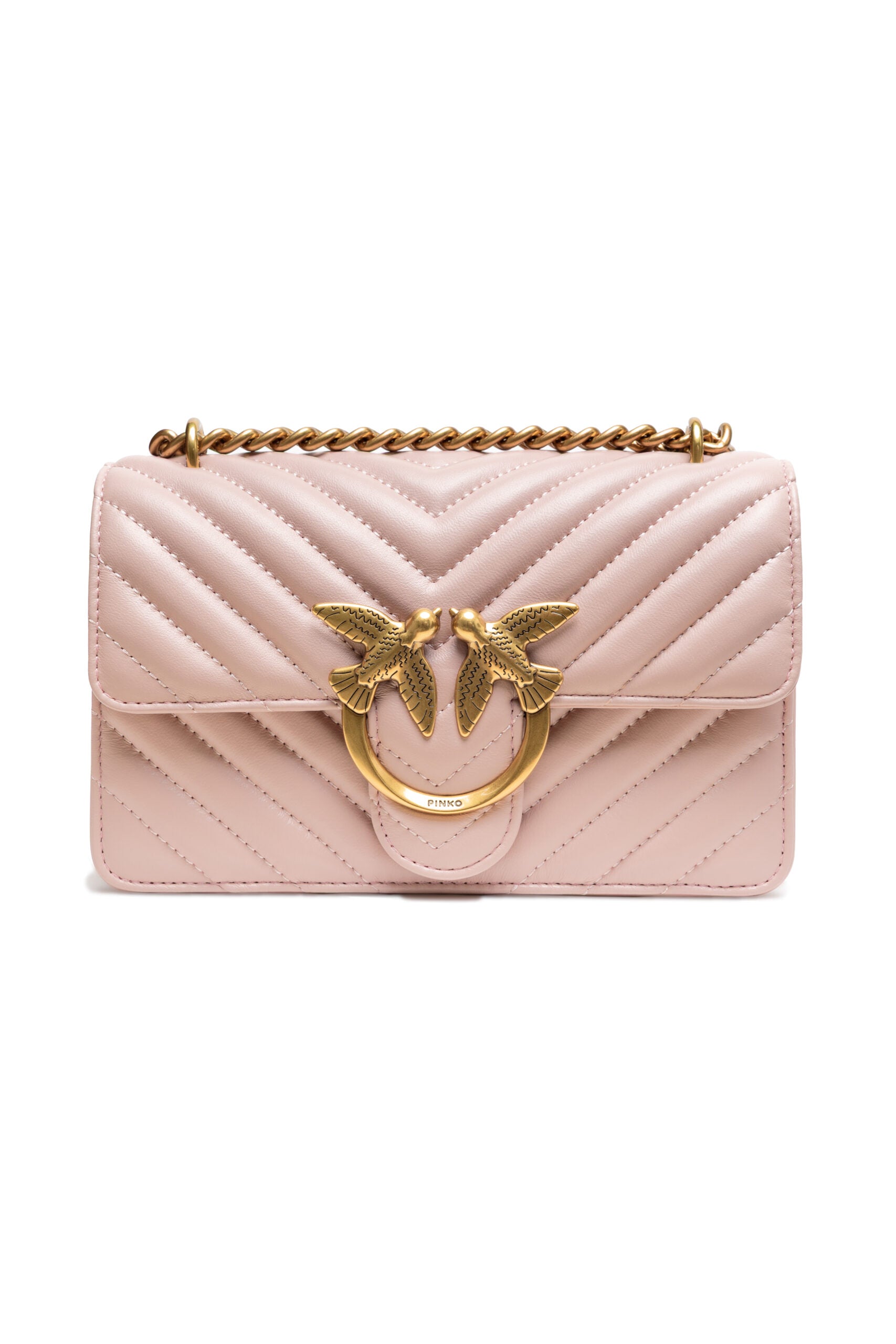 PINKO Powder Pink Mini Love Bag One Chevron